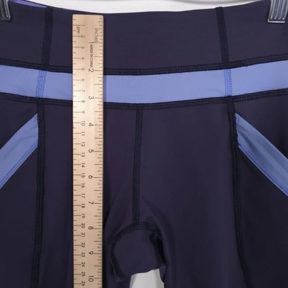 Lululemon Women's Leggings Size 4 Chase Me Crop II Cadet Blue Navy‎ Lullaby